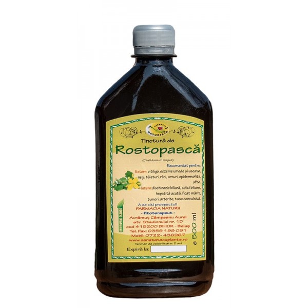 Tinctura de Rostopasca (pentru colica biliara, ficat marit, piele), 500ml
