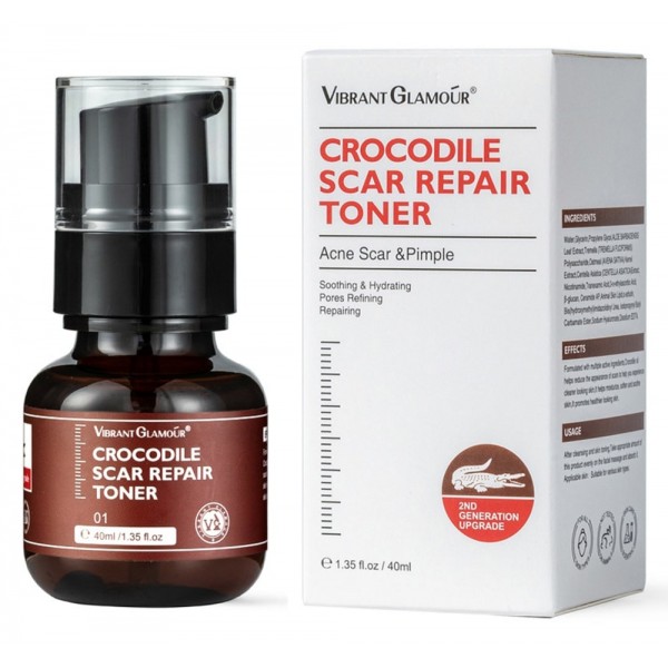 Toner reparator anti-cicatrici - cu ulei de crocodil, Crocodile Scar Repair Toner 40 ml 